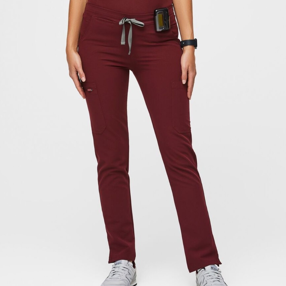 Burgundy Figs Yola Skinny Scrub Pants